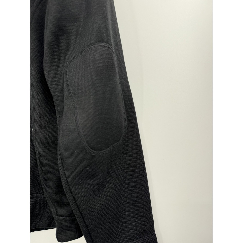 Patagonia Jacket Womens‎ Medium Black Fleece Collar Snap Pockets Elbow Patches - Picture 6 of 9